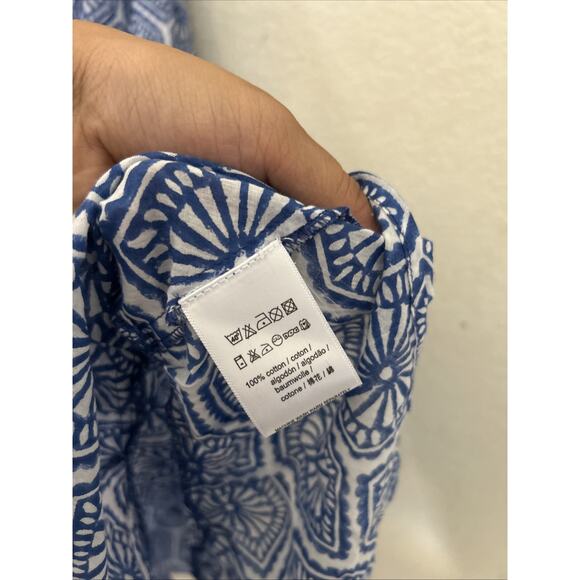 Anthropologie Ro's Garden Maxi Dress Blue Motif Tatiana Vacay Preppy Small NWT - Picture 7 of 7